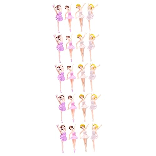 HAWILLOSCH 20 Stk Ballerina-Mädchen Geburtstag Ballettpuppe Aquariumdekoration Auto Kuchendeckel Rosa hochzeit dekoration bastelset Ballettmädchen-Skulptur Figur einer Balletttänzerin PVC von HAWILLOSCH