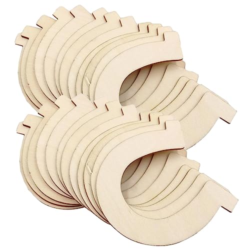 HAWILLOSCH 20 Stück DIY Holzausschnitte Unfertige Hufeisenförmige 10 Cm Natürliche Holzfarbe Ideal Für Bastelprojekte Und Dekorationen von HAWILLOSCH