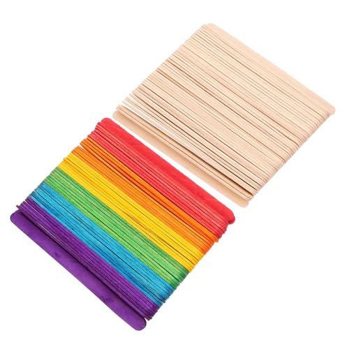 HAWILLOSCH 200 Stück Jumbo-farbige, Lange Holz-bastelstäbchen, Regenbogen- Am Stiel, Kunst Und Kunsthandwerk, Ideal Für Diy-spiele, Bauentwürfe Oder Kindererziehung, Verschiedene Farben von HAWILLOSCH