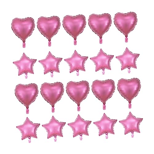 HAWILLOSCH 20St Pentagramm-Ballonverzierung Ballonfüllmaschine Dekorationen aus Herzballons Luftballons zur Babyparty Folienballons Herz Dekor Ballon-Ornamente Herzballonverzierung Rosa von HAWILLOSCH