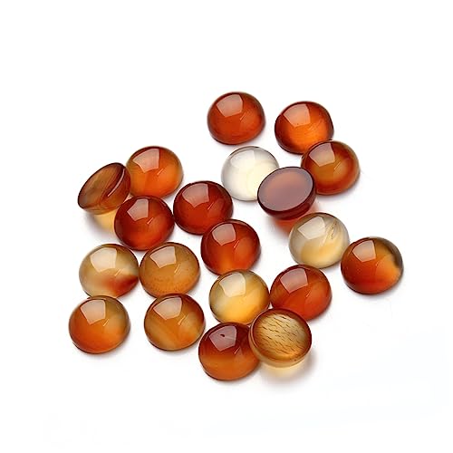 HAWILLOSCH 20St Schmuck Zeit Accessoires bastelmaterial bastel materialien Karneol-Cabochons Schmuckzeit runde Perlen Zeitsteinzubehör zum Selbermachen Edelstein-Patch Achat-Cabochons rot von HAWILLOSCH