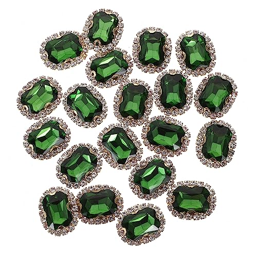 HAWILLOSCH 20St Strasssteine ​​selber nähen bastelzeug rhinestones accesories beschläge Handgemachte Materialien dekorative kleidung strass schlichtes Design mit Strasssteinen Kupfer Green von HAWILLOSCH