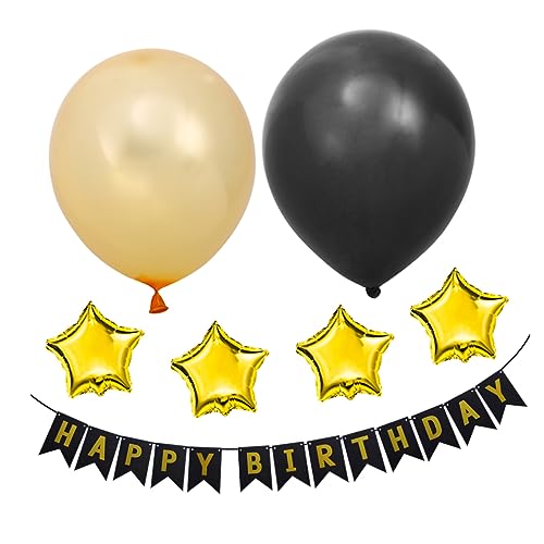 HAWILLOSCH 23 Teiliges Set Geburtstagsdeko Happy Birthday Banner Luftballons Und 16 Geburtstag Aluminiumfolie Latexballons Sternballons Partydekoration von HAWILLOSCH