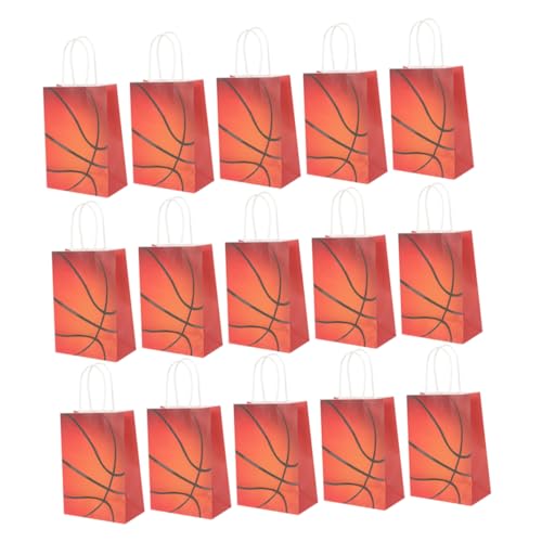 HAWILLOSCH 24 Stück Basketball Party Geschenktüten Tragetaschen Taschen Basketball Leckerli Taschen Packtaschen Blumenstrauß Taschen Basketball Süßigkeitstüten Papiertüten Für von HAWILLOSCH