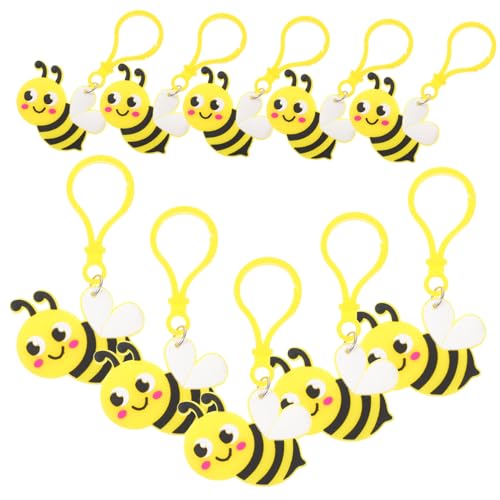 HAWILLOSCH 24St Bienen Schlüsselanhänger Bienen Keychain Bienenparty-Gastgeschenk Geldbeutel-Anhänger dekoration schlüsselringe Biene Schlüsselanhänger Gänseblümchen-Schlüsselanhänger PVC von HAWILLOSCH