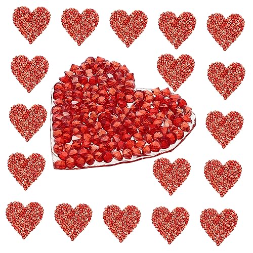 HAWILLOSCH 24St Strass-Patches edelsteine schmucksteine bügelbilder passenge the gems Taschenapplikation Strassapplikation dekorative Kleidungsapplikation Mantel Versorgung Strasssteine rot von HAWILLOSCH