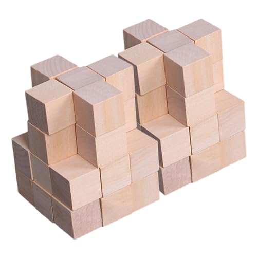 HAWILLOSCH 250 Stück quadratischer Holzblock kinder bastelset basteln für kinder Lernspielzeug für Kleinkinder Bausteine Kinderspielzeug leere Holzklötze kleine Holzwürfel Kiefernholz von HAWILLOSCH