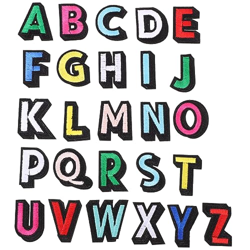 HAWILLOSCH 26 Stück Aufbügelbare Buchstaben Aufnäher Handgefertigte Alphabet Applikationen Ideal Für DIY Kleidungsdekorationen Und Accessoires von HAWILLOSCH