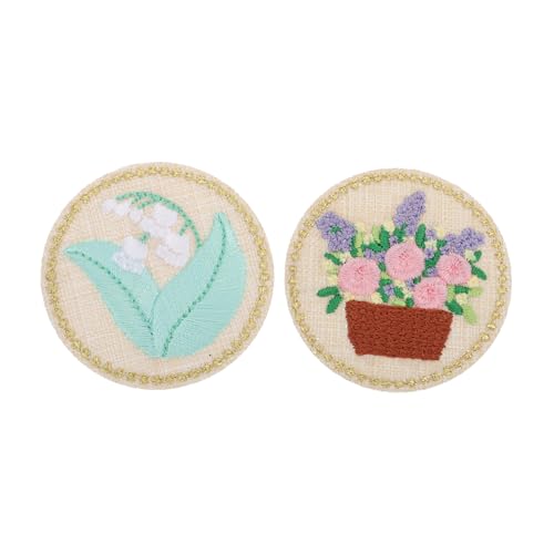 HAWILLOSCH 2st Banner Handwerkliche Applikation Gestickter Aufnäher Mit Pflanzenblume Stickaufkleber Gestickte Aufkleberapplikation Blumenbeete Pflanzen Dekorative Patches Rayon Colorful von HAWILLOSCH