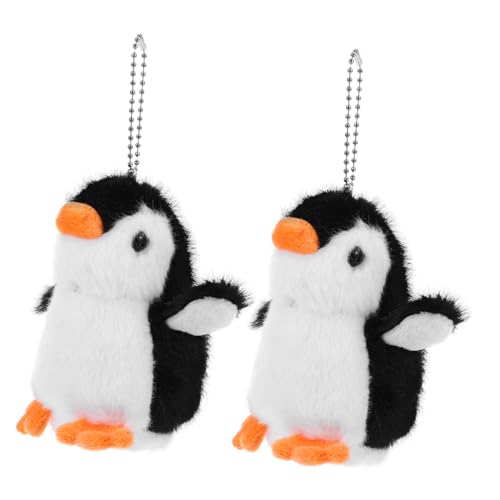 HAWILLOSCH 2st Pinguin-puppe-anhänger Plüsch Schlüsselanhänger Käfig Auto Professioneller Stick Handhaben Outdoor-zubehör Modifikationszubehör Ausgestopft Halter Schlüsselbund Black von HAWILLOSCH