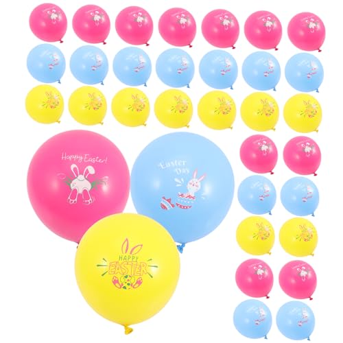 HAWILLOSCH 30 Stück Osterballons Bunte Cartoon Latexballons Für Osterparty Dekoration Ideale Foto Requisiten Für Festliche Anlässe Und Feiern Fröhliche Deko Idee Für Kinder Und Erwachsene von HAWILLOSCH