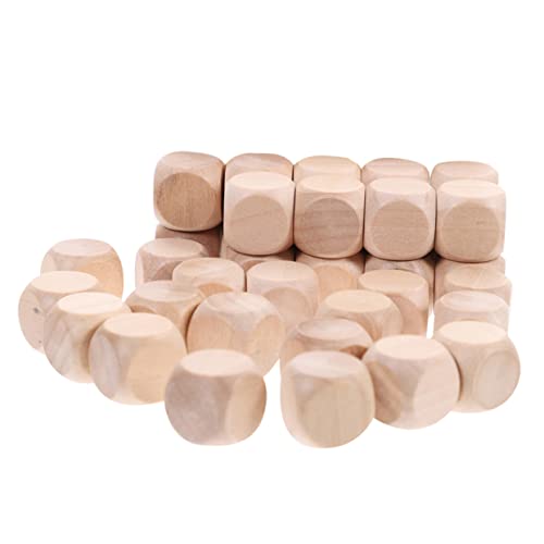 HAWILLOSCH 30st Sechsseitige Holzwürfel Leere Würfel Holzwürfel Für Diy Würfel Aus Holzblöcken Würfelt Würfelzubehör Für Unfertiges Würfelspielzeug Aus Holz Diy Holzwürfel von HAWILLOSCH