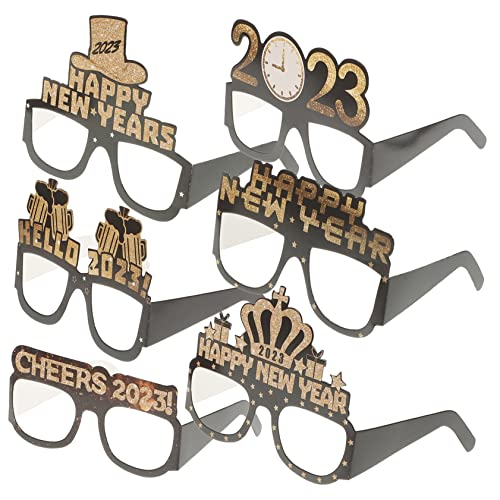 HAWILLOSCH 3D Papierbrillen Für Neue Jahr 2023 Partybrille Zum Fotografieren Happy New Year Eyeglasses Für Feierlichkeiten Und Festlichkeiten von HAWILLOSCH