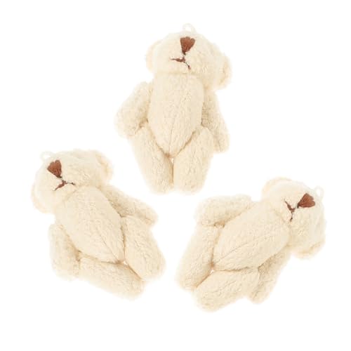 HAWILLOSCH 3st Puppe Aus Perlensamt Kleidung Bärenzubehör DIY Kleidungsverzierung Kleidung Schmücken Taschenornament Plüsch Bär Ornament DIY-verzierung Kleidungsdekor Pp Baumwolle Beige von HAWILLOSCH