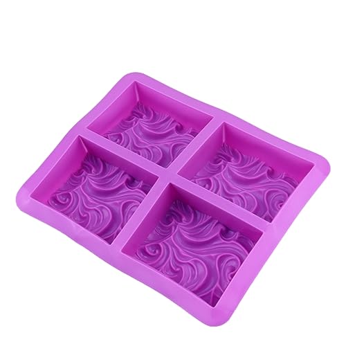 HAWILLOSCH 4 Kuchenform schokoladenform chocolate mold silikongiesform silikongießform seife form wellige Backform Cupcake-Form Fondantform aus Silikon Schokoladen-Backform Kieselgel Violett von HAWILLOSCH