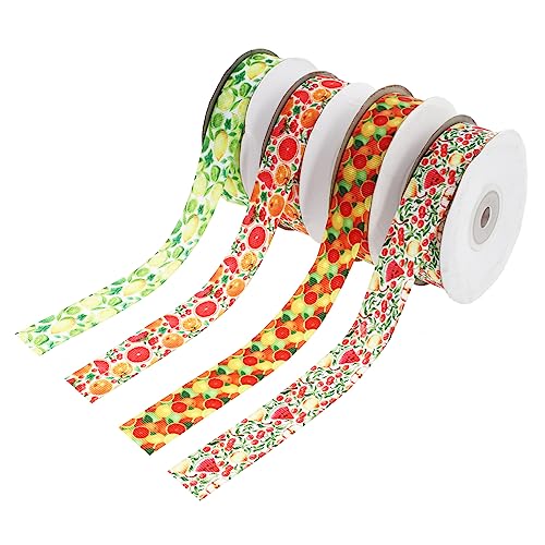 HAWILLOSCH 4 Rolls Fruchtdruck Bug Makingband DIY Geschenkverpackungsdekorband Ribbon von HAWILLOSCH