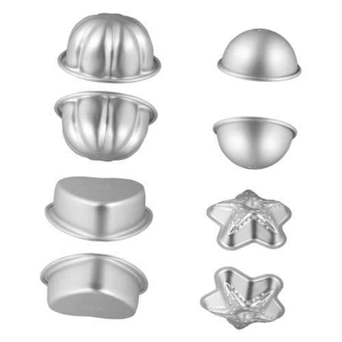 HAWILLOSCH 4 Set Badesalzkugel Backform Badesalzform Cupcake Form Aluminiumlegierung Badeform DIY Backwerkzeug Badeform Formen Backformen Badeformen Silber von HAWILLOSCH