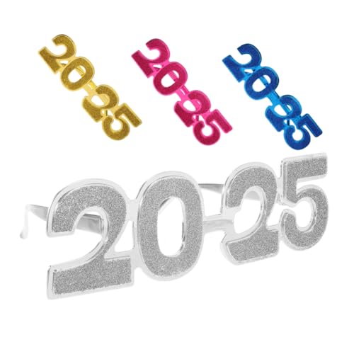 HAWILLOSCH 4 Stück 2025 Brille -requisiten Für Das Neue Jahr 2025 Neujahrsbrille 2025 Partybrillen Klasse Der 2025-brille 2025 Zahlenbrille Partyzubehör Für Das Neue Jahr 2025 Stk von HAWILLOSCH