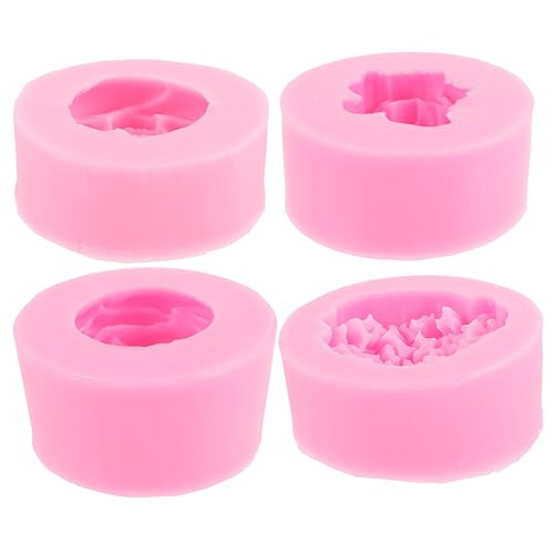 HAWILLOSCH 4 Stück Blumen Silikonform Set DIY Blumengussform Für Fondant Bastelprojekte Und Dekoration Kleine Blumenform Für Seifen Kerzen Und Schokolade von HAWILLOSCH