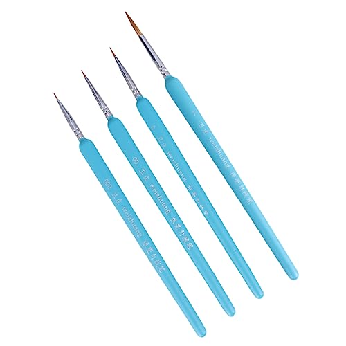 HAWILLOSCH 4 Stück Detailpinsel pro brush acrylharz pinsel-sets Gouachefarben betumen anstrich Detailfarbe feiner Pinsel Mikropinsel Pinsel mit feiner Spitze professionelles Detail Hölzern von HAWILLOSCH