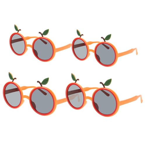 HAWILLOSCH 4 Stück Gläser in oranger Form hawaiianische Partybrille Party-Sonnenbrille Strandparty-Dekorationen kindersonnenbrille kinder sonnenbrille dekorative Partygläser Brillenkostüm Abs von HAWILLOSCH