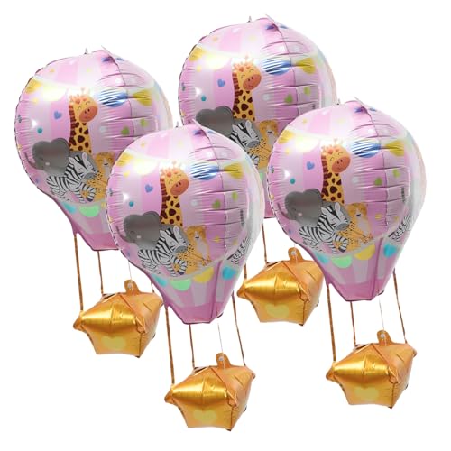 HAWILLOSCH 4 Stück Heißluftballon Ballons Dekor Hochzeitsballons Dekorative Luftballons Festlicher Ballon Partyballons Drachen Für Kinder Heiße Luft Luftballons Für Kinder Aluminiumfolie Rosa von HAWILLOSCH