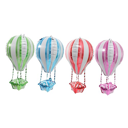 HAWILLOSCH 4 Stück Heißluftballon Dekorative Luftballons Für Die Geburtstagsfeier Babyballons Luftballons Für Kinder Zubehör Für Partydekoration Ballons Partydekorationen Aluminiumfolie von HAWILLOSCH