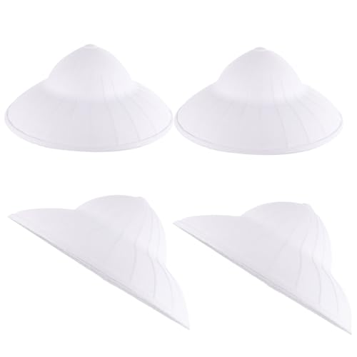 HAWILLOSCH 4 Stück Hüte für Tanzparty Hut zeichnen Tanzpartyhut unvollendeter leerer Hut bescherung weihnachten safety cap Tanzparty, Malerei, Zellstoffhut Hut aus Zellstoff Papier Weiß von HAWILLOSCH