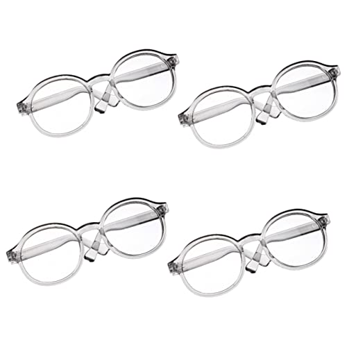 HAWILLOSCH 4 Stück Puppenbrille puppenkleidung Puppen Kleidung Mädchenspielzeug modische Brille Brillen Trendige Sonnenbrille Kinderbrille Spielzeug auffällige Gläserdekore Plastik Grey von HAWILLOSCH