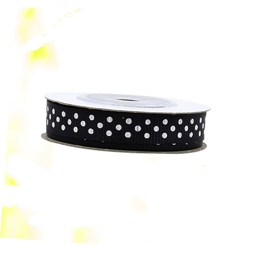 HAWILLOSCH 5 Rollen 5 Verpackungsband Bastler Geschenkband Kräuseln Hochzeitsbänder Bedrucktes Ripsband Schwarzes Drahtband Partydekorationsband Diy Bastelband Retro-band Black von HAWILLOSCH