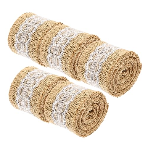 HAWILLOSCH 5 Rollen Einfarbige Leinenstreifen ribbon bandfeile schienbeinschoner tape verpackung glamorous basteln Sie hessisches Band dekorativ Weihnachtsaccessoire Blumenband Jute von HAWILLOSCH