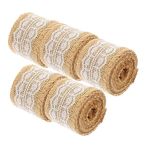 HAWILLOSCH 5 Rollen Einfarbige Leinenstreifen ribbon bandfeile wedding decoration Geschenkband-Set hochzeitsdeko Band weben handgefertigtes Geschenkband dekoratives Band Wickelband Jute von HAWILLOSCH