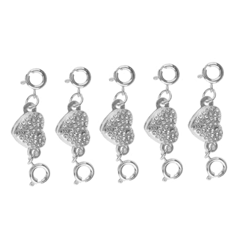 HAWILLOSCH 5 Stück Magnetische Schnalle Selbstklebende Filzkreise Damen Herz Halskette Stilvolle Schmuck Accessoires Schmuck Magnetverschluss DIY Zubehör Schmuck Schnalle Herzförmige von HAWILLOSCH