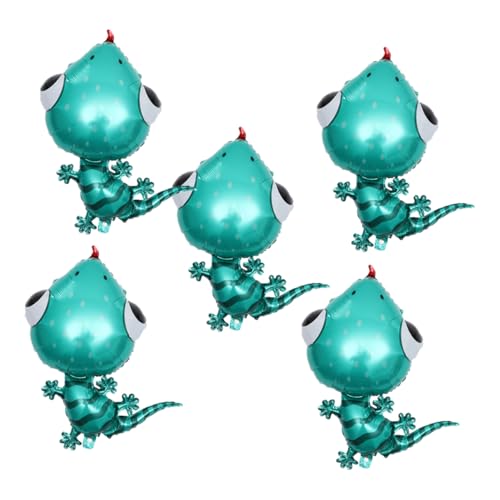 HAWILLOSCH 5 Stück Tierballons Partyzubehör Bezaubernder Folienballon Gecko Tischdekoration Cartoon Gecko Ballon Party Ballon Dekor Ballon Ornament Party Dekor Aluminiumfolie von HAWILLOSCH