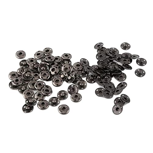 HAWILLOSCH 50 Sets Druckknöpfe Zum Aufnähen Schwarze Metall Druckknöpfe Aus Messing Rund Ideal Für DIY Bastelprojekte Stoffe Und Kleidung Hochwertiges Nähzubehör Für Kreative von HAWILLOSCH