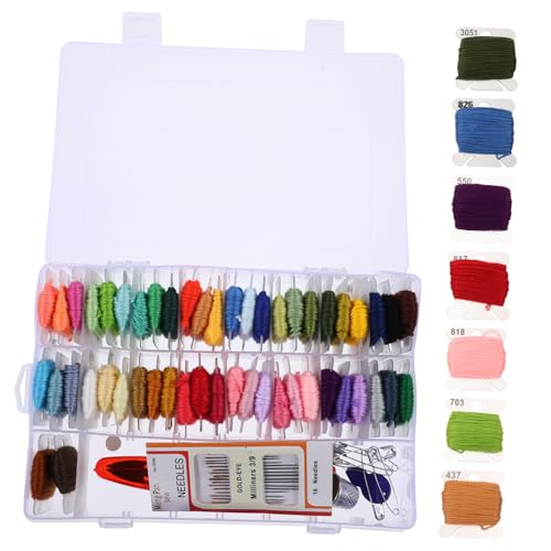 HAWILLOSCH 50 Stickanzug Stickerei-nähset Stickset Für Kinder Kreuzstichpackungen Stich-kits Stichwerkzeugset Cross-floss-set Kreuzstich-set Stickerei-starter-kit Stickerei-kits Hölzern von HAWILLOSCH