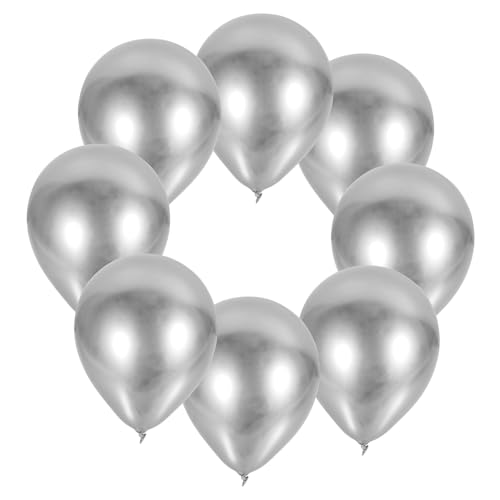 HAWILLOSCH 50 Stück Ballonanordnung Große Luftballons Bunte Partyballons Dekorationen Für Geburtstagsfeiern Luftballons Für Hochzeitsfeiern Hochzeitsballons Luftballons Silver Emulsion von HAWILLOSCH