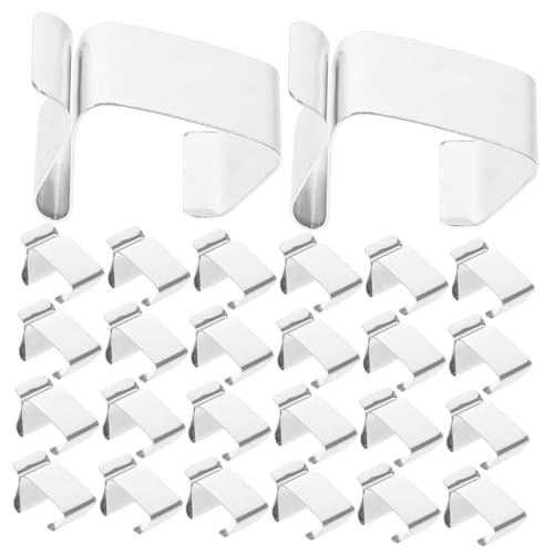 HAWILLOSCH 50 Stück Lichtclips für Decksgeländer Kabelclips für Solarpanels Clips zum Aufhängen weihnachtsdeko christmas decorations weihnachtslicht haken Weihnachtslicht-Clips Metall Silver von HAWILLOSCH