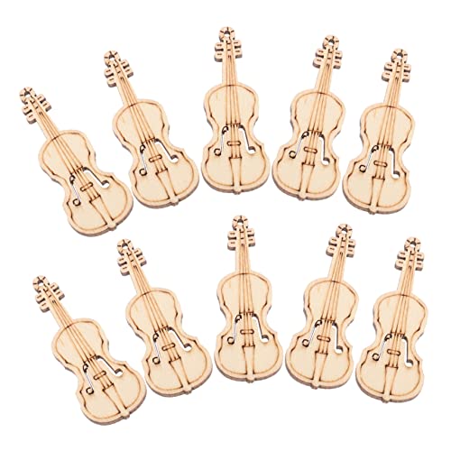 HAWILLOSCH 50 Stück Violine-anhänger Diy-graffiti-chip Musikring Violine Kleine Geige Wohndeko Selber Machen Geige Selber Bauen Geige Ausgeschnitten Ausschnitte Ornamente Graffiti-chips Holz von HAWILLOSCH