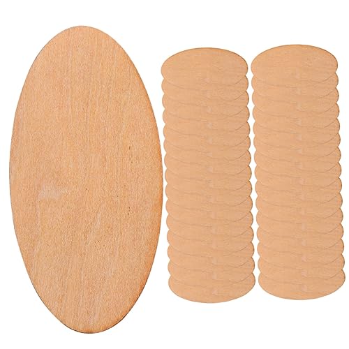 HAWILLOSCH 50 Stück ovale Holzspäne plakafarbe holzplatte Holzanhänger Holzverzierung Holzstich Dekor leerer ovaler Ausschnitt DIY liefert DIY-Holzausschnitte hölzerne Ornamente DIY Holzspäne von HAWILLOSCH