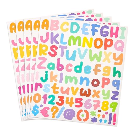 HAWILLOSCH 5St Aufkleber mit Buchstaben des Alphabets Scrapbooking Stickers namens Sticker dekorative Sticker Namensaufkleber Zahlen Aufkleber Nummernaufkleber Buchstabenaufkleber Colorful von HAWILLOSCH