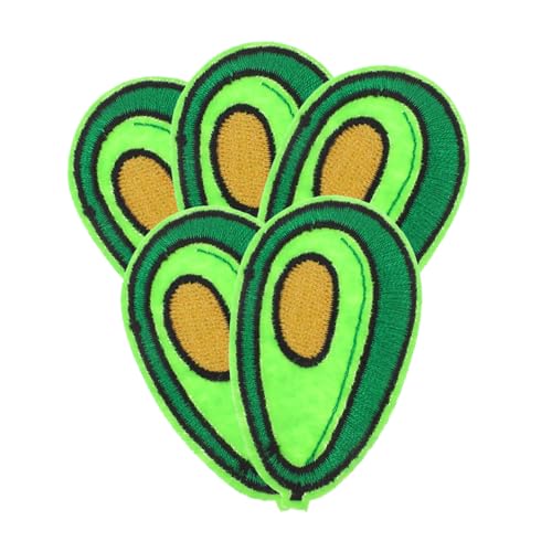 HAWILLOSCH 5St Stickaufkleber Mantelflicken bestickte Aufnäher für Kleidung Früchte-Applikation bügel patch Aufbügelpatch Früchte bestickter Aufnäher Kleidungsflicken Twill-Stoff Green von HAWILLOSCH