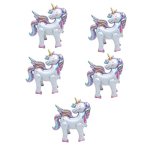 HAWILLOSCH 5st Einhorn-ballon Aufblasbarer Folienballon 4d-einhorn-luftballons Fantasy-tierballon Dekorativer Partyballon Einhorn-partybevorzugung Süße Ballonverzierung Aluminiumfolie von HAWILLOSCH