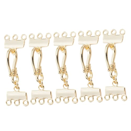 HAWILLOSCH 5st Schmuckzubehör Magnetische Schmuckverschlüsse Für Halsketten Schmuck Stecker Magnetischer Schmuckverschluss Kettenverbinder Für Mehrere Ketten Halskettentrenner Golden Kupfer von HAWILLOSCH