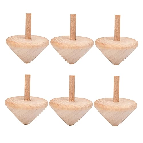 HAWILLOSCH 6 Stück Holzkreisel Malspielzeug Kinderkreisel Spielzeug Kinder DIY Kreisel Kleines Spielzeug Kreisel Spielzeug Kinderspielzeug Gyroskope Spielzeug Kinderkreisel Spielzeug von HAWILLOSCH