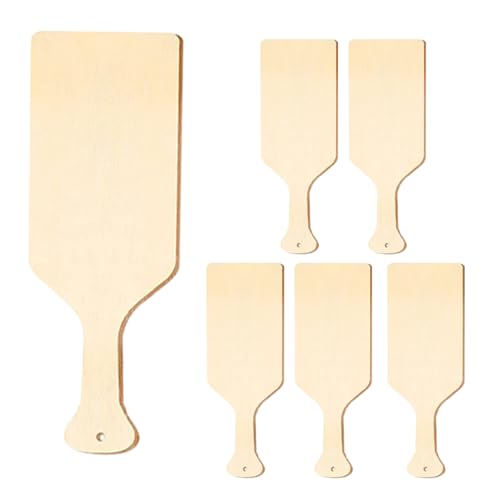 HAWILLOSCH 6 Stücke Handwerk Schneiden Boards Griff Blank Holz für Malerei Home Office Decor von HAWILLOSCH