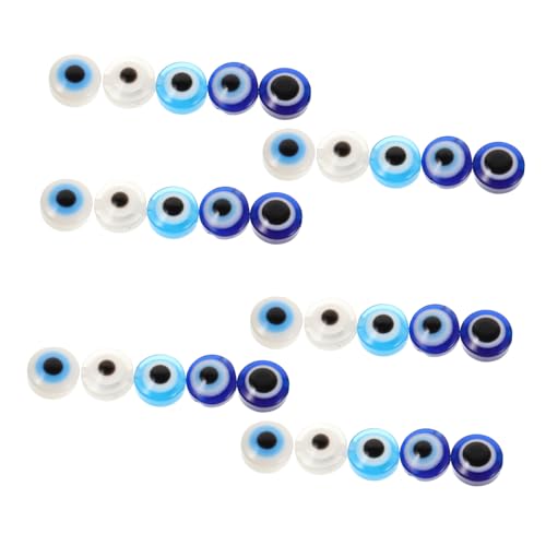 HAWILLOSCH 60 Stück Evil Eye Perlen Evil Eye Charms Perlen Für Die Schmuckherstellung, Perlen, Abstandshalter Für Diy-armbänder, Ohrringe, Halsketten, Bastelarbeiten, 8 Mm von HAWILLOSCH