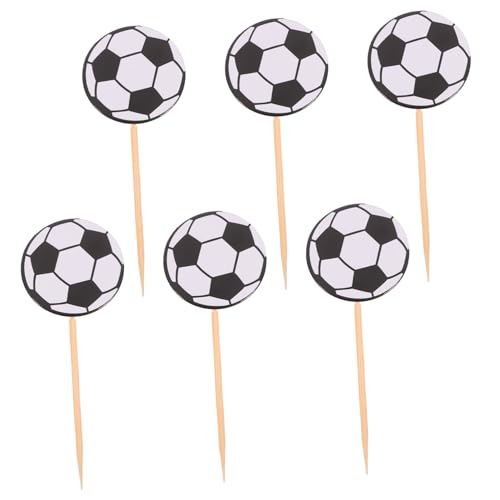 HAWILLOSCH 60 Stück Fußball Kuchenverzierung Geburtstagskuchendekoration Party Cupcake Topper Fußball Kucheneinsatz Mottoparty Dekoration Partygeschenke von HAWILLOSCH