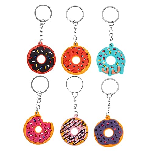 HAWILLOSCH 6er Set Donut Schlüsselanhänger üße PVC Dekoration Für Rucksäcke Kawaii Backpack Anhänger Und Mitgebsel Für Partys Und Geburtstage von HAWILLOSCH