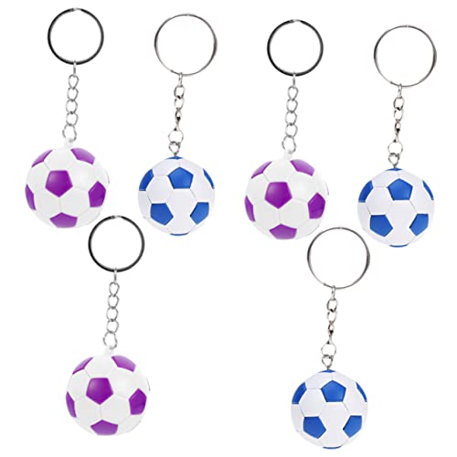 HAWILLOSCH 6st Charme-schlüsselanhänger Fuzzy-ball-schlüsselanhänger Puzzle Süßer Fußball-schlüsselanhänger Kette Kugel-schlüsselanhänger Fußball-trikot Sport Fußball Schlüsselanhänger Metall von HAWILLOSCH